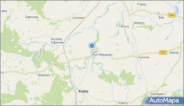 mapa Ryn Reszelski, Ryn Reszelski na mapie Targeo